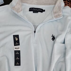 U.S. Polo Assn. Light Blue Quarter-Zip Pullover